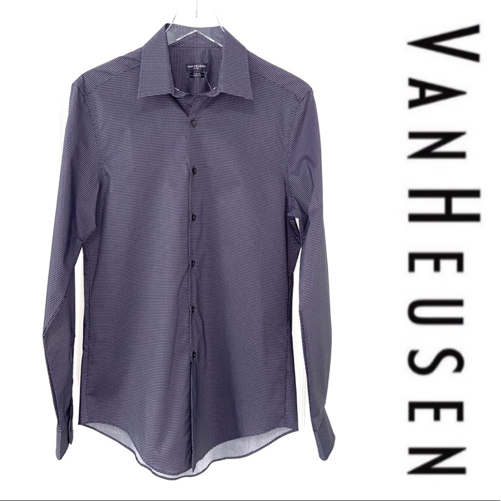 NWT - Van Heusen Stretch Collar Flex Slim Fit Dress Shirt Medium 15.5 34/35